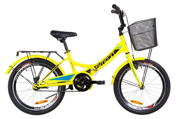 Велосипед 20 "Formula SMART 14G St з багажником зад St, з крилом St, з кошиком St 2019 (жовтий)