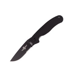 Нож складной Ontario RAT1 BS напівсеррейтор Black