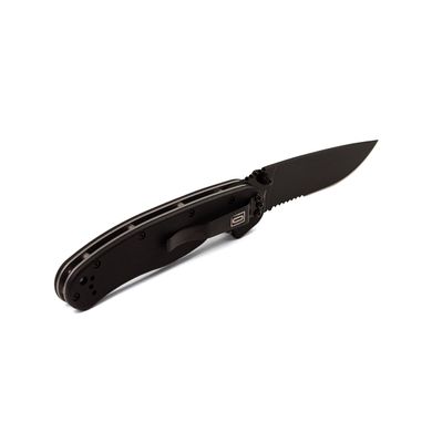 Нож складной Ontario RAT1 BS напівсеррейтор Black