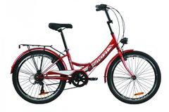 Велосипед 24" Formula SMART 7 с багажником зад St, с крылом St, с корзиной St 2020 (красный)