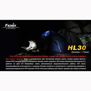 Фонарь Fenix HL30 Cree XP-G (R5), черно-желтый