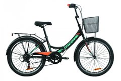 Велосипед 24" Formula SMART 7 с багажником зад St, с крылом St, с фонарём 2020 (черно-фиолетовый)