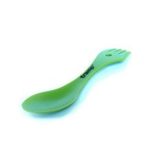 Ложка-вилка (ловилка) пластмассовая Tramp зеленая